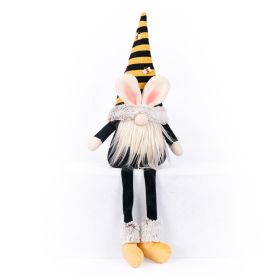 Standing Tall Bunny Gnome Plush Ornament Kids Room Decoration Home Decoration Doll (Color: black)