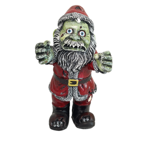 Zombie Gnome Statues, Resin Outdoor Gardening Dwarf Ornaments Halloween Scary Decoartion (Color: Red)
