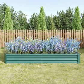 Raised Garden Bed Kit - Metal Raised Bed Garden7.6x3.7x0.98ft for Flower Planters;  Vegetables Herb Black (Color: Green)