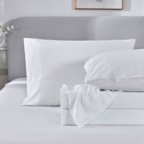 3-4 Piece Vintage Colored Sheets Set Ultra Soft Microfiber Bed Sheets & Pillowcase with Natural Wrinkle Texture (Color: White, size: Twin XL)