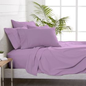 6 Piece Sheet Set, Microfiber, 2 Extra Pillowcases,King (Actual Color: Lavender, size: King)