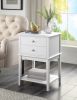WOODEEM White Nightstand Bedrooms;  Large End Table for Living Room;  Bed Side Table with Drawers