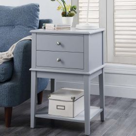 WOODEEM White Nightstand Bedrooms;  Large End Table for Living Room;  Bed Side Table with Drawers (Color: gray)