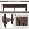 Console Table Sofa Table Easy Assembly with Two Storage Drawers and Bottom Shelf for Living Room, Entryway