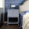 WOODEEM White Nightstand Bedrooms;  Large End Table for Living Room;  Bed Side Table with Drawers