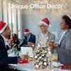 2ft Tabletop Christmas Tree with Light Artificial Small Mini Christmas Decoration with Flocked Snow;  Exquisite Decor & Xmas Ornaments for Table Top f