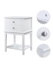 WOODEEM White Nightstand Bedrooms;  Large End Table for Living Room;  Bed Side Table with Drawers