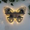 1pc Crystal Display Shelf - Wall Mounted Decorative Shelf for Moon Moth Butterfly Lamp - Perfect for Halloween, Thanksgiving, Christmas, and New Year
