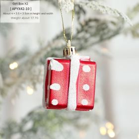 Christmas Decorations Ice Cream Snowman House Five-pointed Star Small Crutch Combination Ornaments (Option: Gift Box Pendants2)