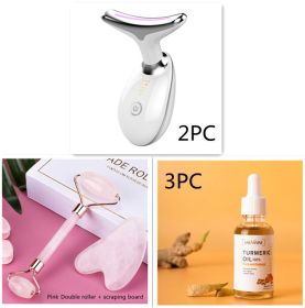EMS Thermal Neck Lifting And Tighten Massager Electric Microcurrent Wrinkle Remover LED Photon Face Beauty Device For Woman (Option: Set2)
