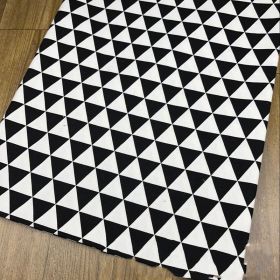Home Sofa Throw Pillow Curtain Printed Cotton And Linen Blend Fabric Triangle (Option: black-2m)