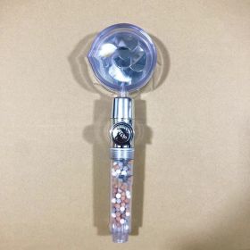 Household Turbine Tricolor Filter Ball Supercharged Shower (Color: Silver)