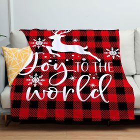 Christmas Red And Black Plaid Set Flannel Blanket (Option: ZM20230802 4-150x200)