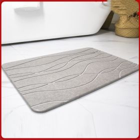 Bathroom Mats Diatom Ooze Hard Pad Non-slip Absorbent Diatomite Entrance Toilet Bathroom Step Mat (Option: Gray Wave-45x35cm)
