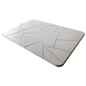 Bathroom Mats Diatom Ooze Hard Pad Non-slip Absorbent Diatomite Entrance Toilet Bathroom Step Mat (Option: Gray Geometric-40x30cm)